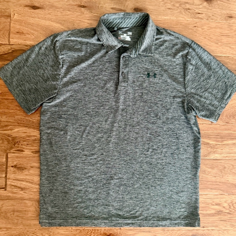 Under Armour Men's Heathered Gray Polo
